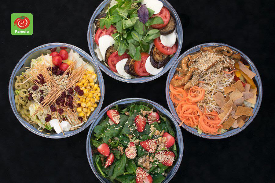 انواع سالاد در رستوران غذای رژیمی در تهران