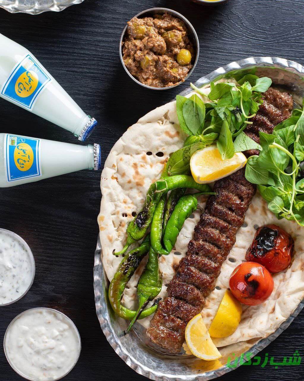 خوراک کباب کوبیده رستوران شبزدگان اندرزگو