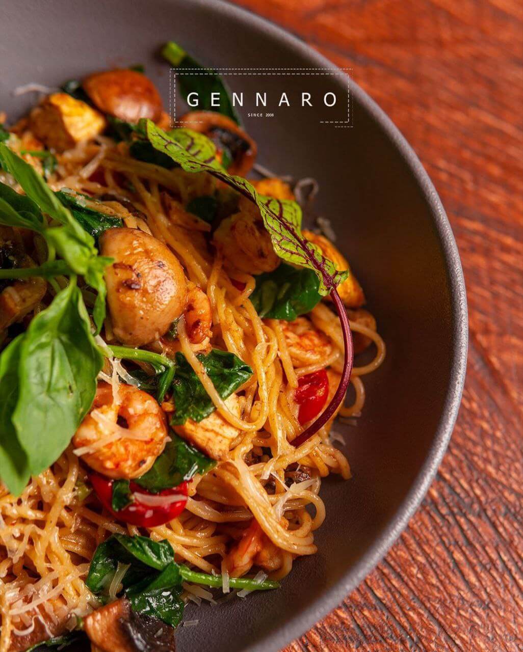 پاستای میگو رستوران ایتالیایی جنارو