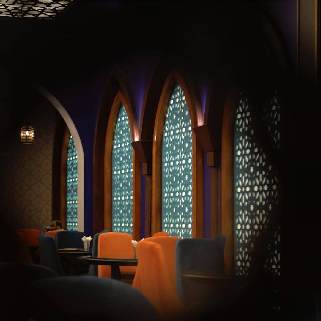 دکوراسیون سنتی آهون رستوران سنتی با قلیان در تهران