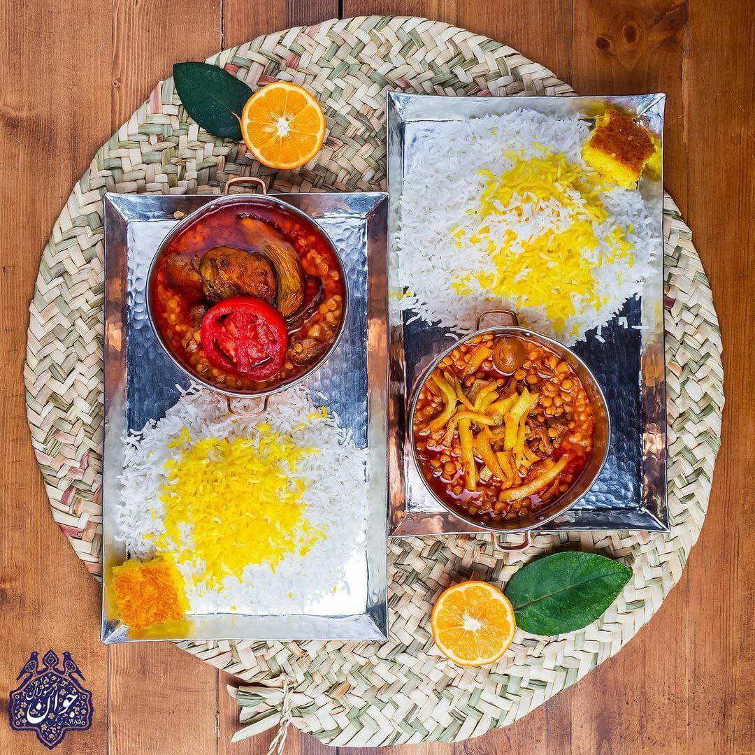 چلوخورشت قیمه بادمجان در رستوران جوان