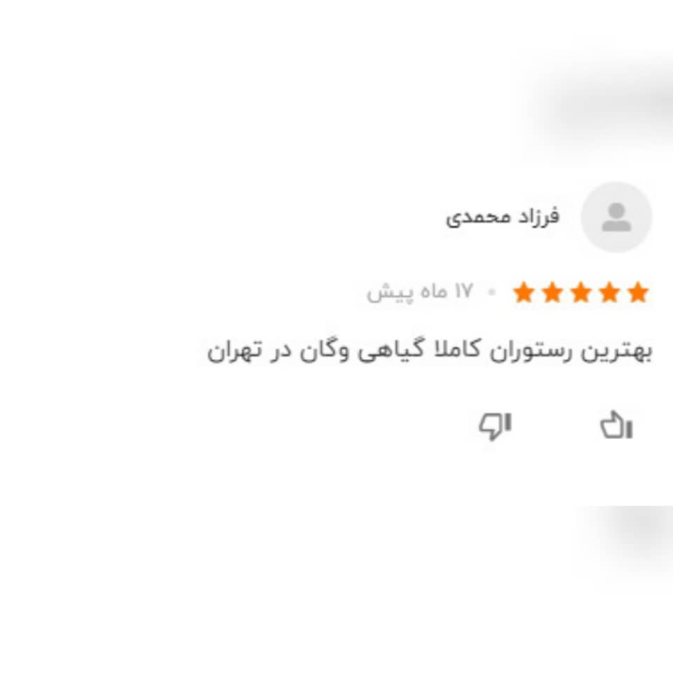 نظرات کاربران راجع به رستوران وگیشم