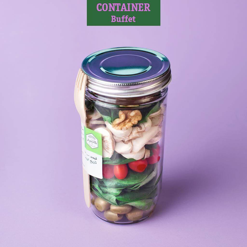 کانتینر در فهریت کافه بیرون بر تهران